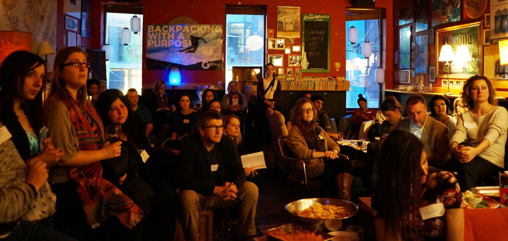 The Toronto Travel Massive community getting inspired by Eyal's presentation.