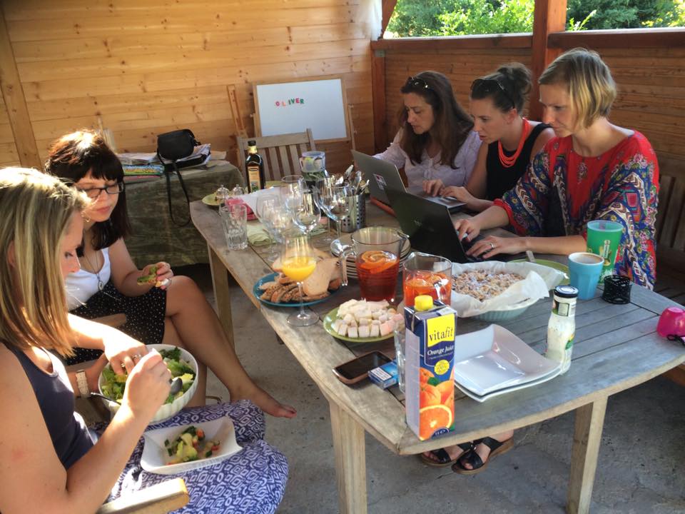 Work hard Play hard - Travelove team working on the backyard of Travelove founder Katka. photo source - Travelove