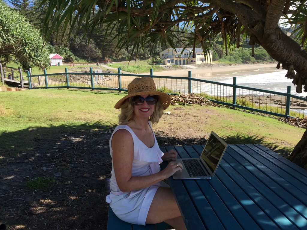 Liz hard at work in Yamba, New South Wales